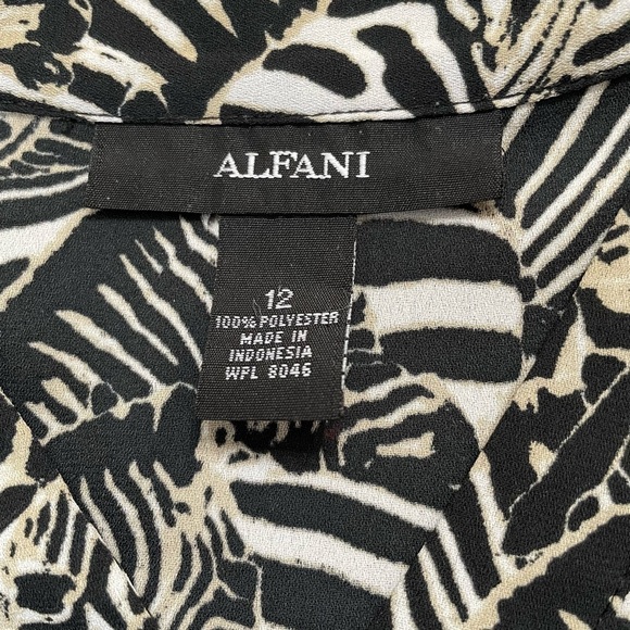 Alfani women’s long adjustable sleeves black and white zebra print size 12 - Picture 6 of 6